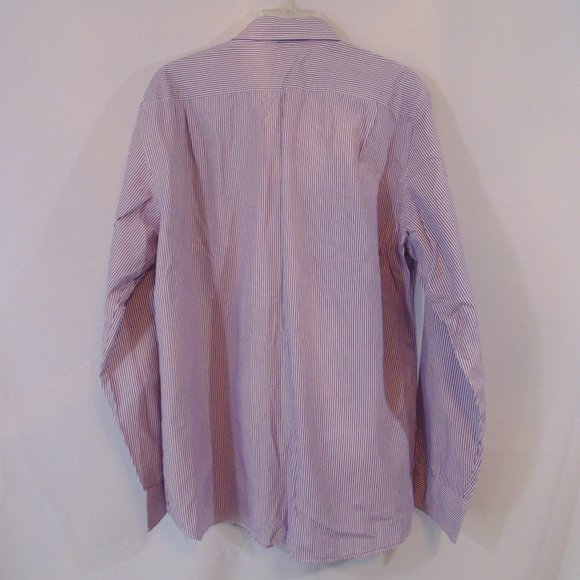 J Crew Button Down Shirt Large Purple/white stripe Tailored Fit Long Sleeve Mens - Picture 3 of 4